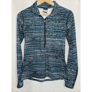 Nike Pro Dri-Fit 1/2 Zip Pullover Shirt Top Womens Medium Running Athletic Teal
